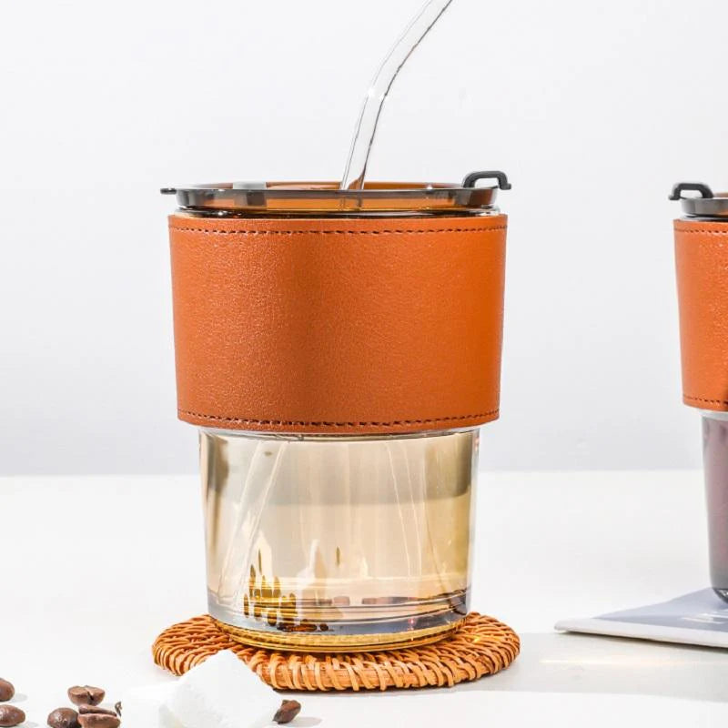 Sipper with Straw - Brown - Rakhi Gift for Sister