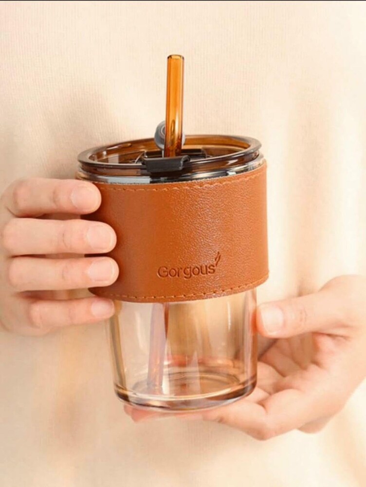 Sipper with Straw - Brown - Rakhi Gift for Brother