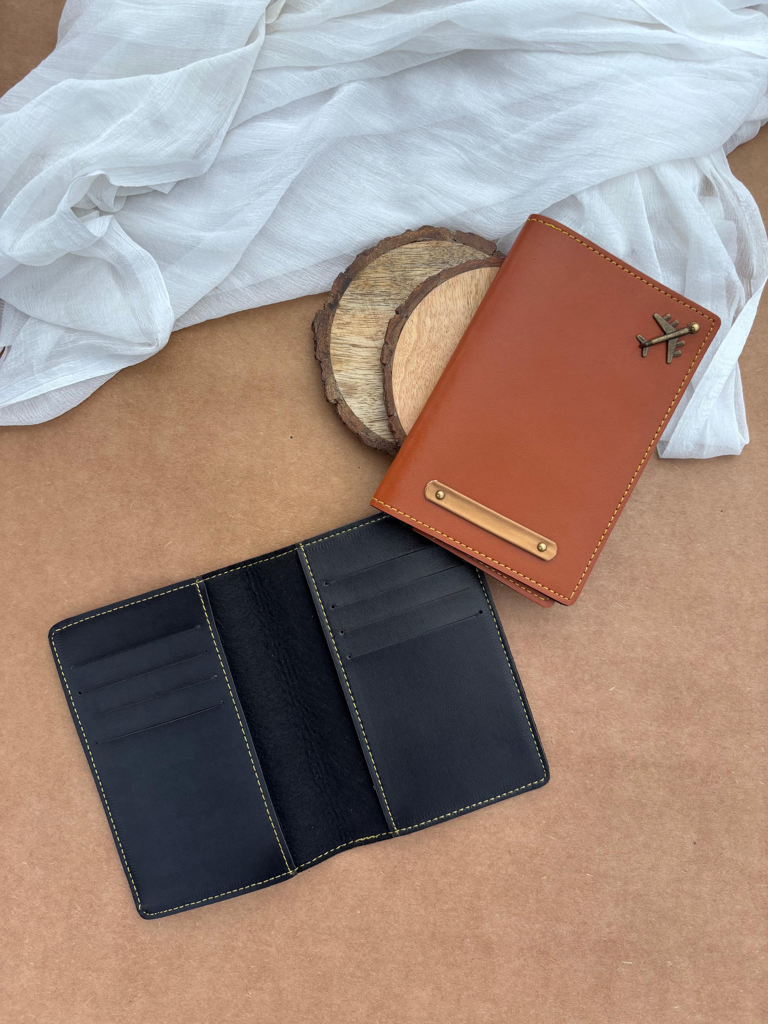 Personalised Leather Passport Cover - Rakhi Gift for Sister