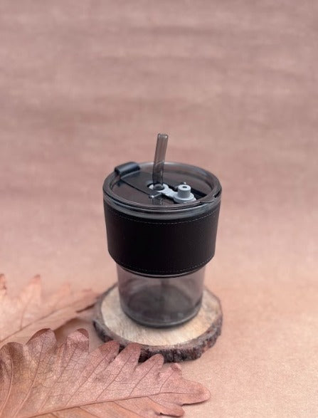 Sipper with Straw - Black - Rakhi Gift for Sister