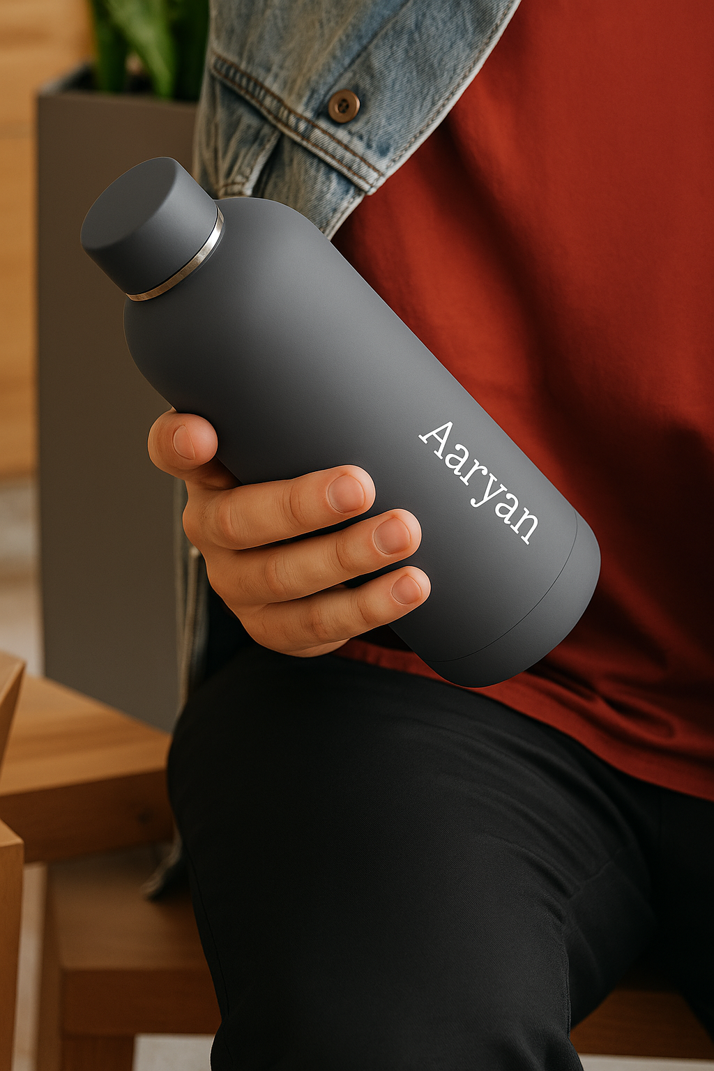 Personalised Water Bottle - Stone Grey